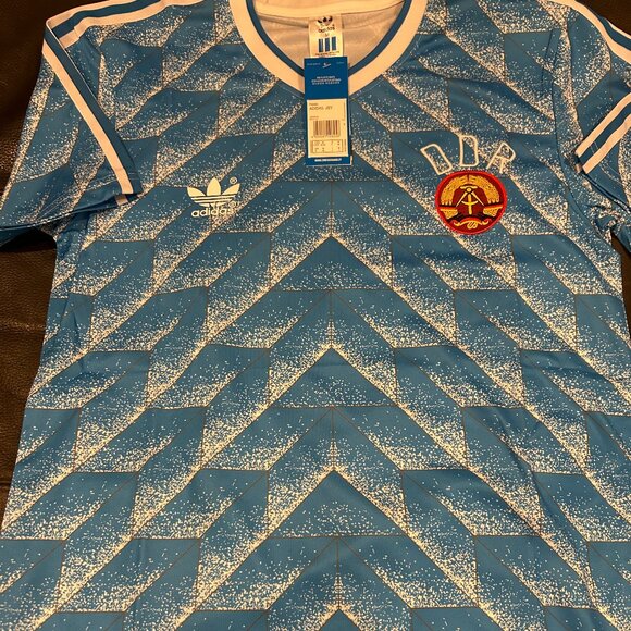 EAST GERMANY DDR National Team RETRO JERSEY Sz Men's XL NWT by Adidas - Picture 1 of 4